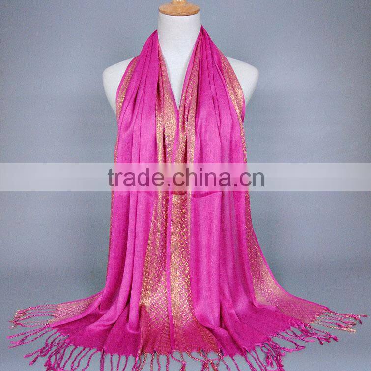 shiny long tassel muslim scarf/16 color muslim tassel scarf/islamic hot sell women hijab