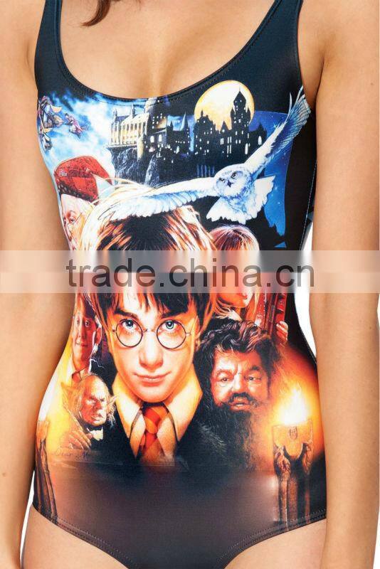 2013 New SEXY Womens European FIRST-YEAR SWIMSUIT One Piece Digital Print Backless Wetsuit S125-38