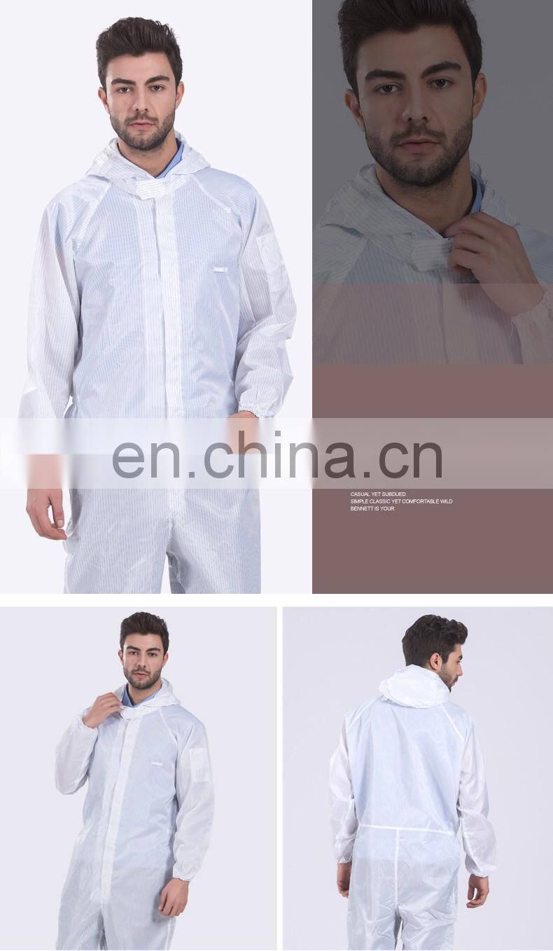 Custom Logo Polyester One-Piece Dust-proof Work Uniform Painted Work Coverall with Hat