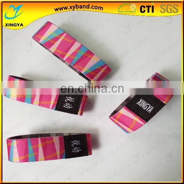 Custom promational polyester elastic wristband for festival
