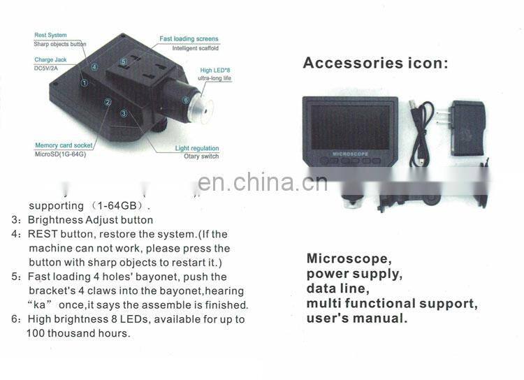industrial hd digital microscope video microscope electronic magnifier,the intelligent universal Large capacity