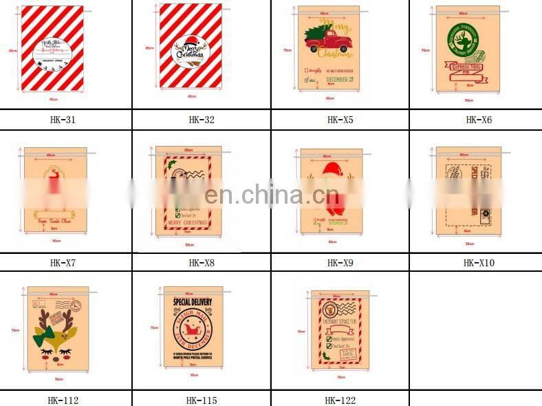 Christmas Santa Sacks 1pc Drawstring Canvas Santa Sack Xmas Canvas Bag Hot Sale Big Santa Claus Gift Bag Drop Shipping