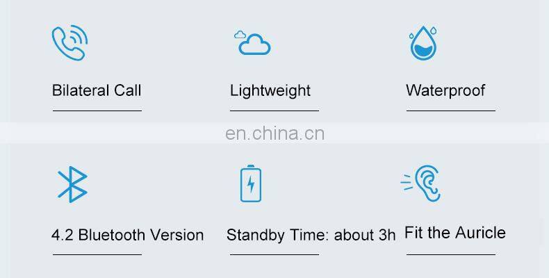 In-Ear Wireless V4.2+EDR Earphones Headphone with Build-in Mic Magnetic Attraction Bluet ooth Earphone