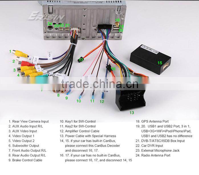 Erisin ES8405V 8" Double Din DVD GPS Car Media System