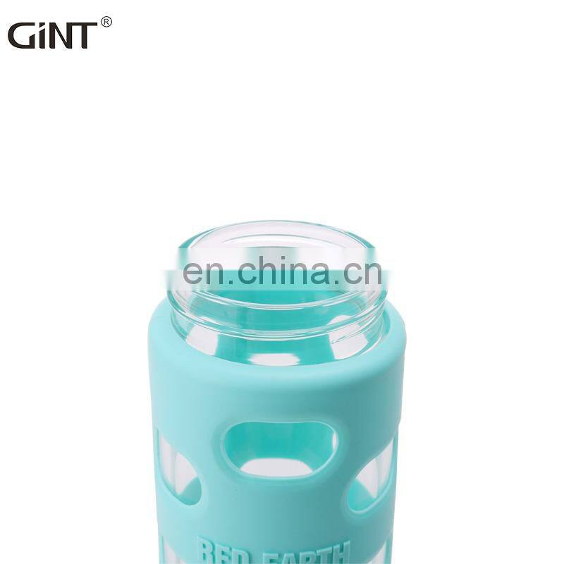 490ml wholesale new style silicone anti-scald double wall glass water bottle