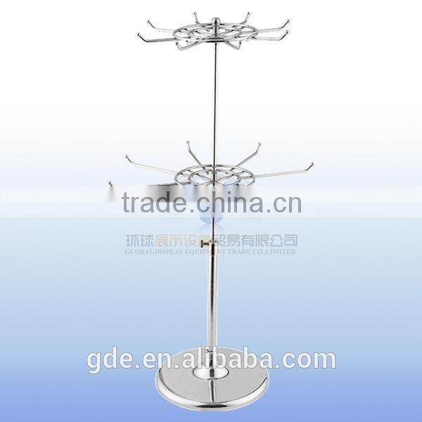 wholesale hot sale metal chrome 2 layers display hanging rack