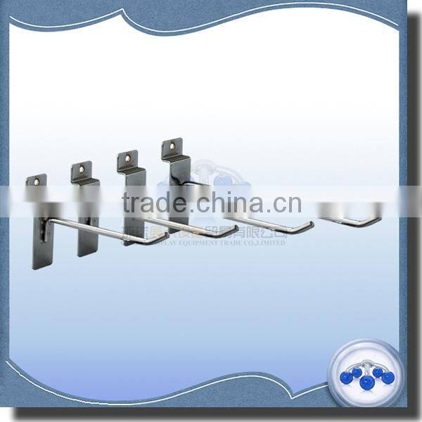 Light duty metal chrome slat wall display hook
