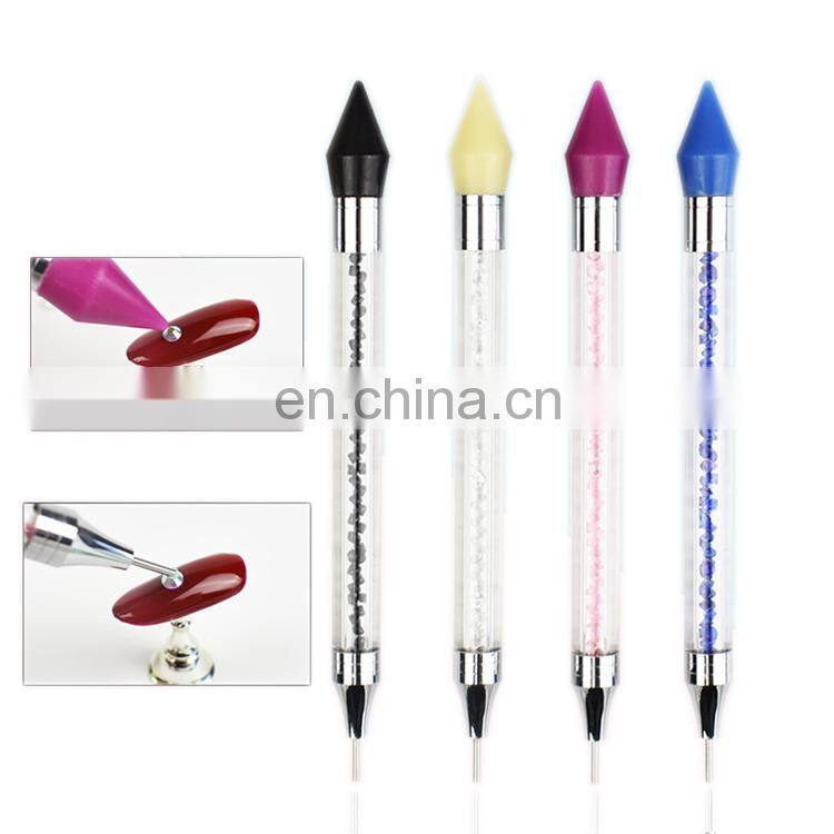 New Design Nail Art Picker Nail Art Dual-ended Dotting Pencil Wax Head Pick Up Rhinestone Picker