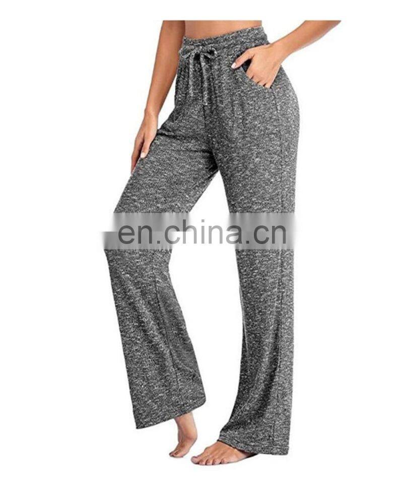 Clothing wholesale custom fashion casual sports pants quick-drying loose yoga pants large size wide leg pants womenS-5XL