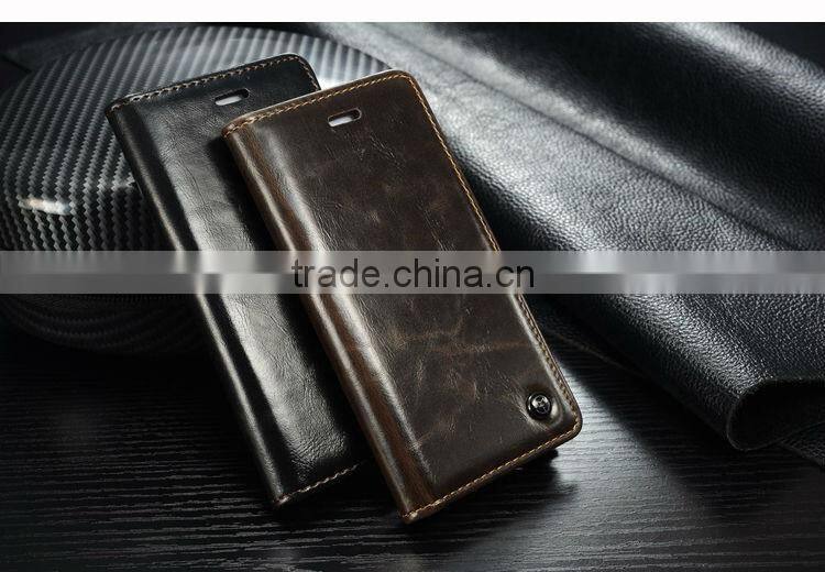 Handmade genuine leather back cover with card holder phone cases for iphone 6 plus bulk buy from alibaba china