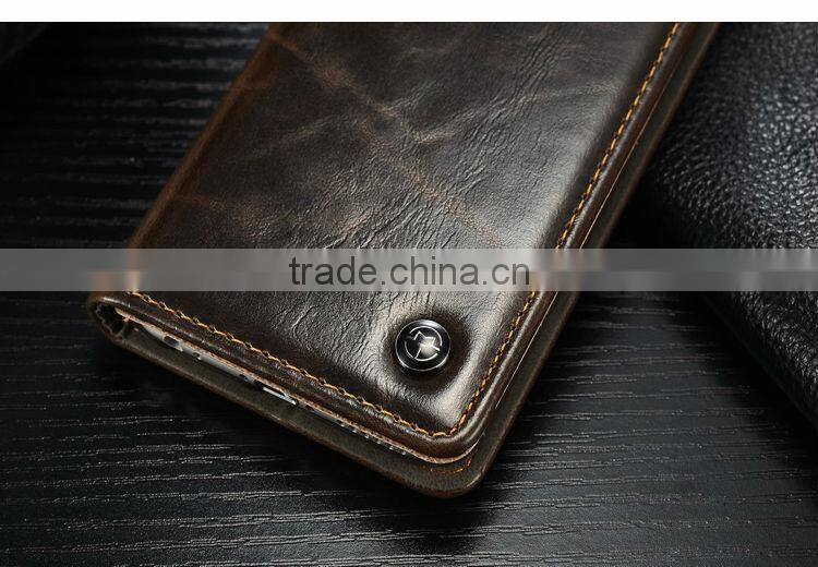 Handmade genuine leather back cover with card holder phone cases for iphone 6 plus bulk buy from alibaba china
