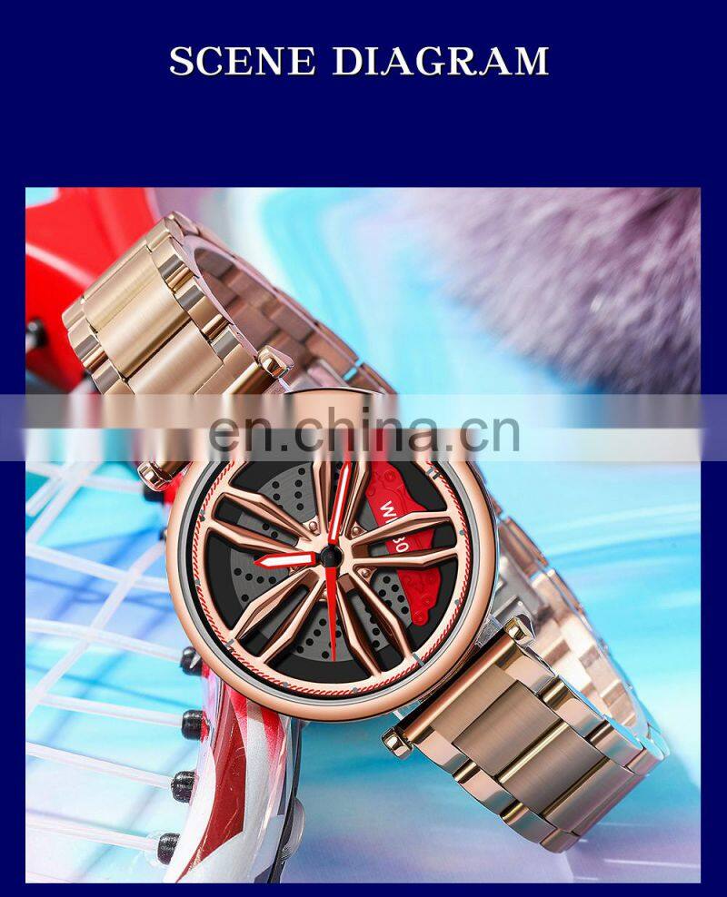SANDA P1074 Men Quartz Watches Analog Rotating Wheel Waterproof Luxury Brand Men Wrist Watches