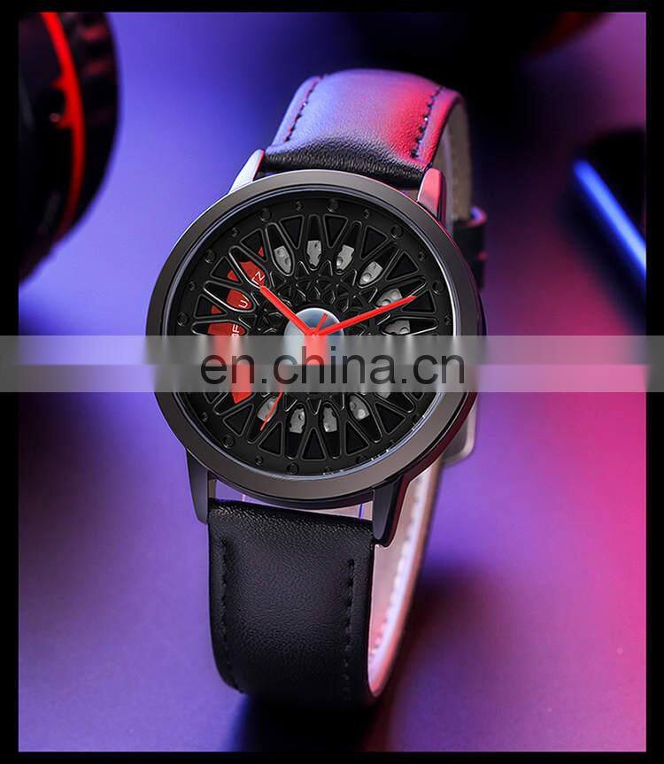 SANDA P1060 Fancy cool watch for men quartz unique dial style leather mens modern watch