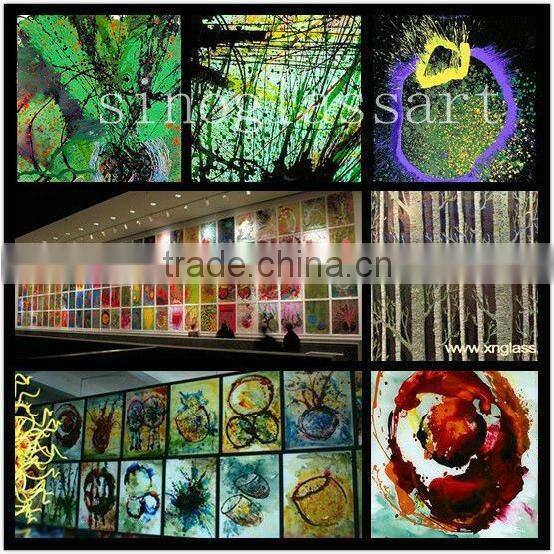 3 Circles Vivid Color Glass Painting Pictures