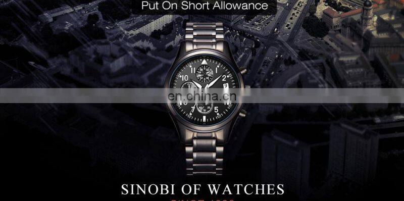 SINOBI Car Wristwatch S9639G Mansculinity Male Watches Chronograph Handwatch Night Light Watches Pilot Watch Montre Homme