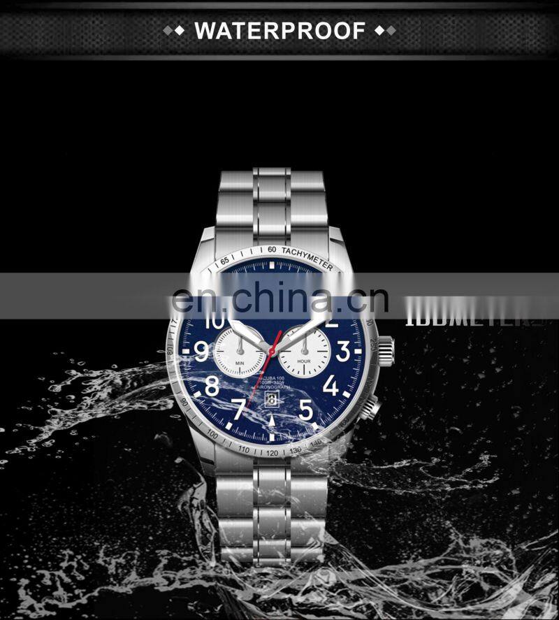 High Quality Classic Stainless Steel Chronograph Watches Men Wrist With Custom Logo Stylish 10atm Watch Luxury Quartz Watch Men