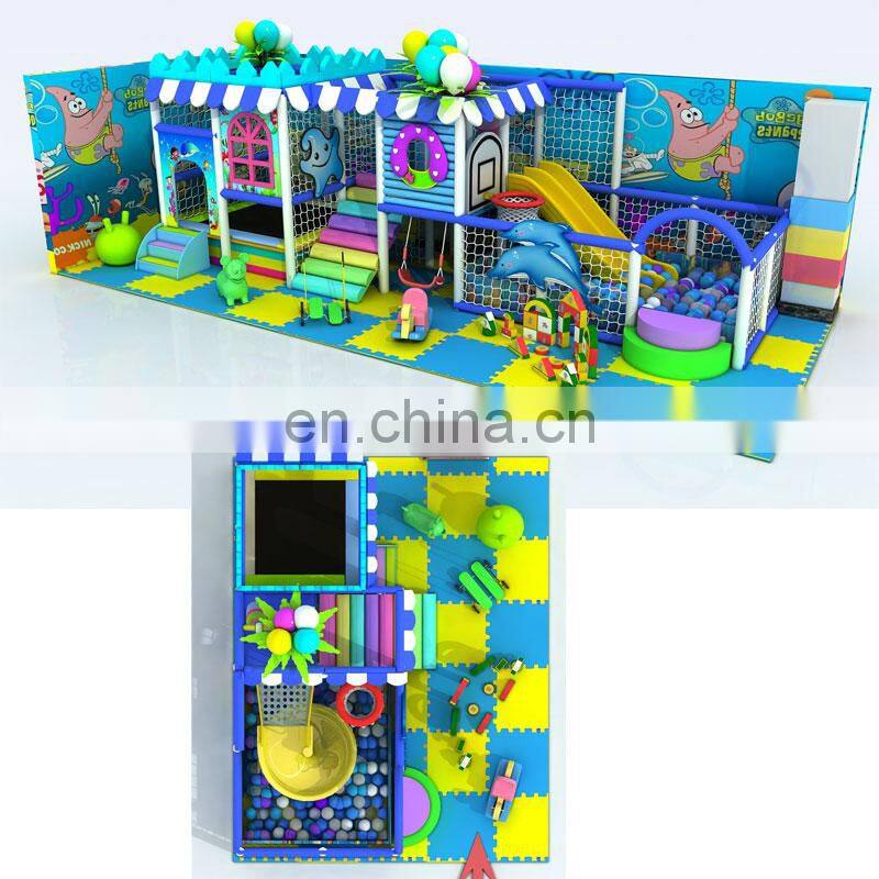 colorful kids toy mini indoor playground for sale and baby play center for cafe