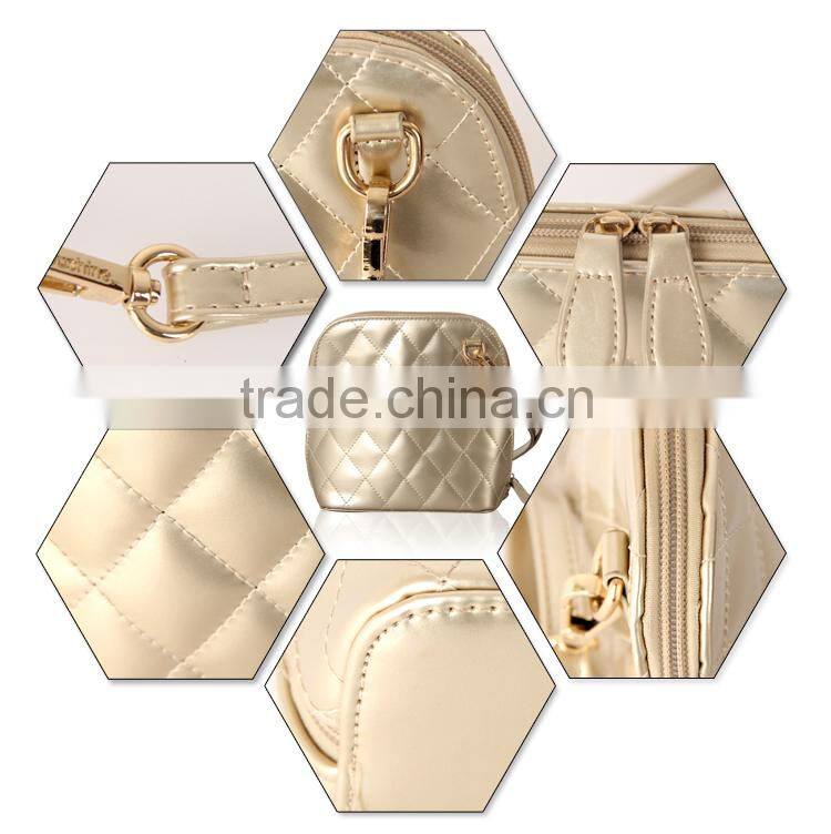 custom plain pu leather lady shoulder bag
