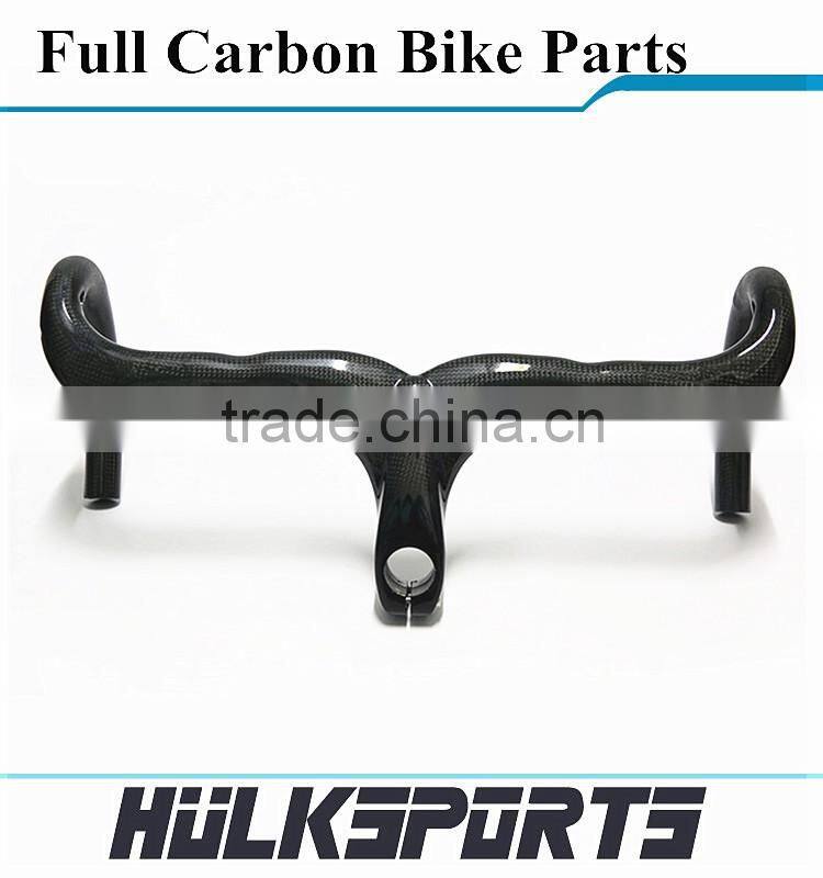 NEW design Glossy surface 3k carbon road bike handlebar 80/90/100/110mm handlebar integrated with cheap price