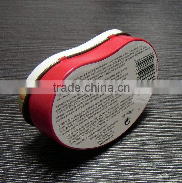 food grade hinged lid special shape tin box