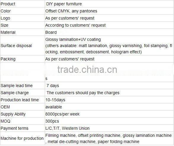 cheap cardboard paper furniture