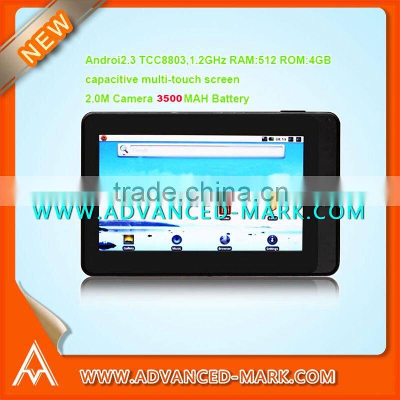 Brand New & Cheap , 7" 1.2 GHZ 512 MB 4GB Multi-Touch Screen 2.0M Camera 3500 MAH Battery Tablet PC ,Android 2.3 TCC8803