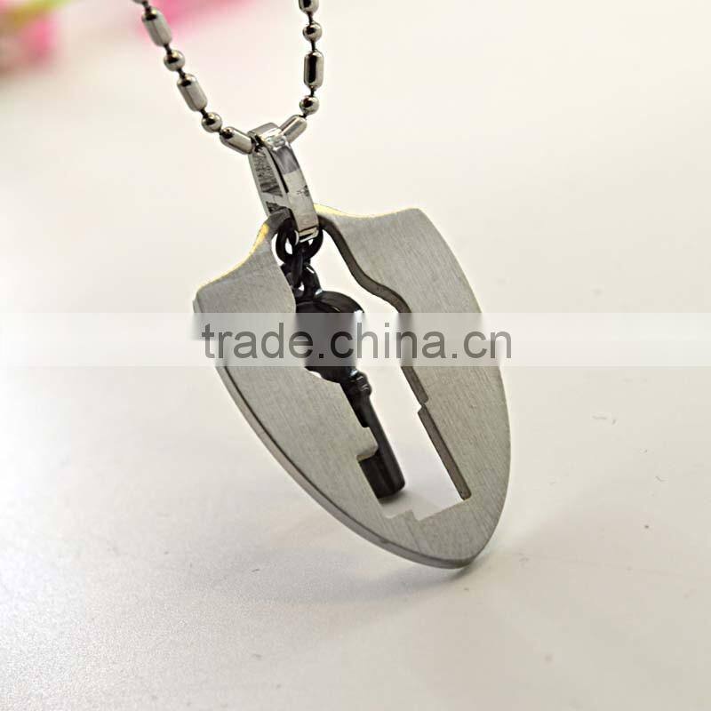 Vacuum plating color stainless steel pendants jewellry couple key pendant