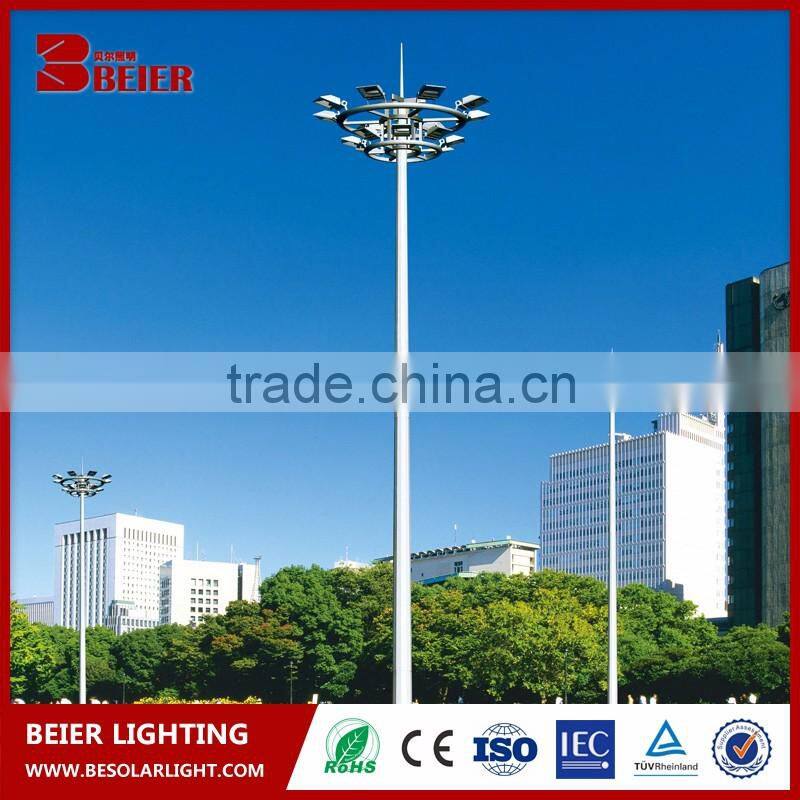 Factory price hot-dip galvanized steel Q235 high mast lighting pole solar bright outdoor light