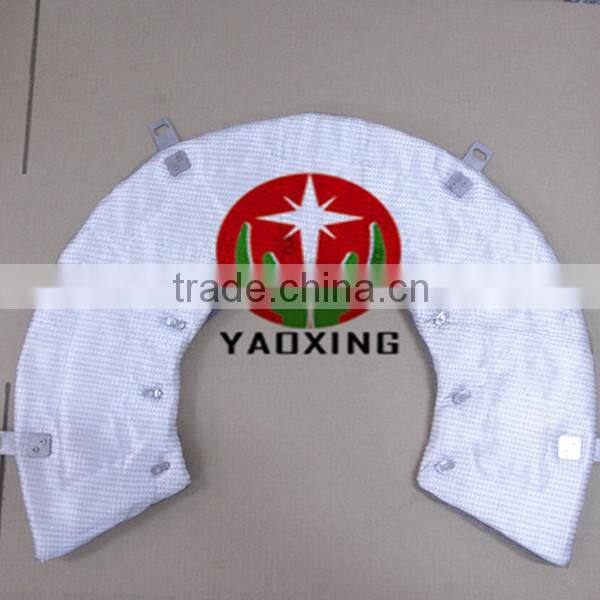 Turbine refractory insulation ceramic fiber blanket with wire cover