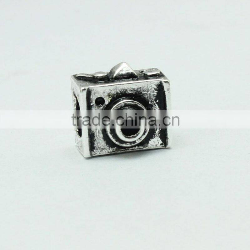 Wholesale 2015 New Style Camera Shape DIY Anti-silver Creative Bracelets Accessories Metal Zinc Alloy Beads with Holes