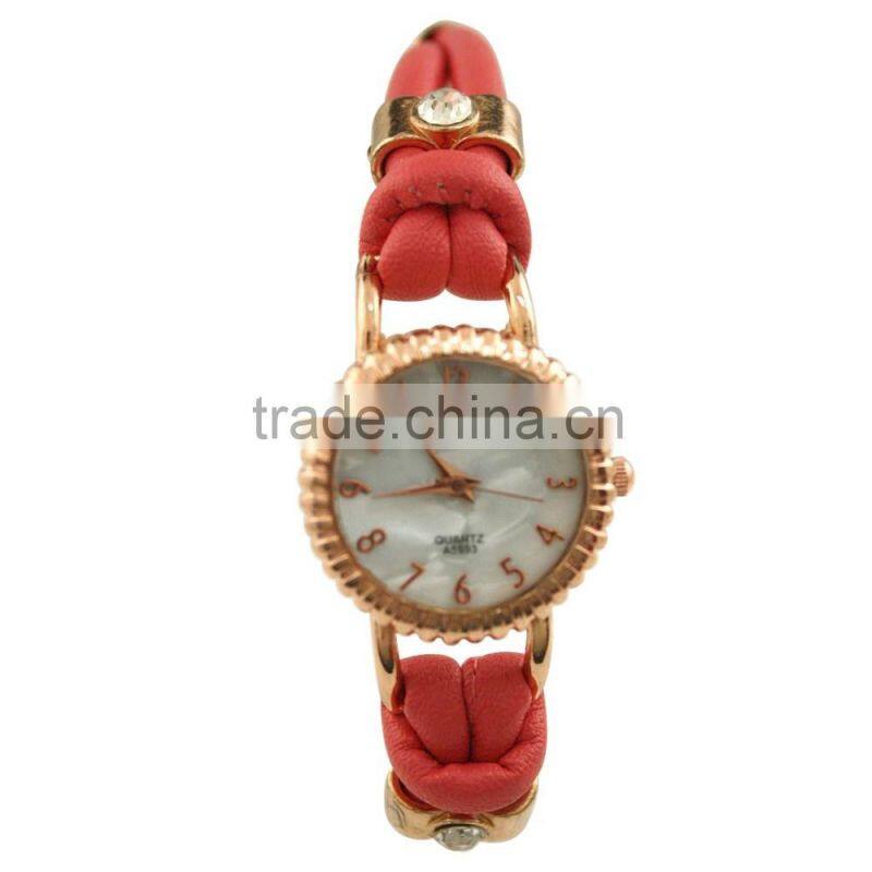 FT1391 Fashion quartz leather alloy chain bracelet watch for girls new design