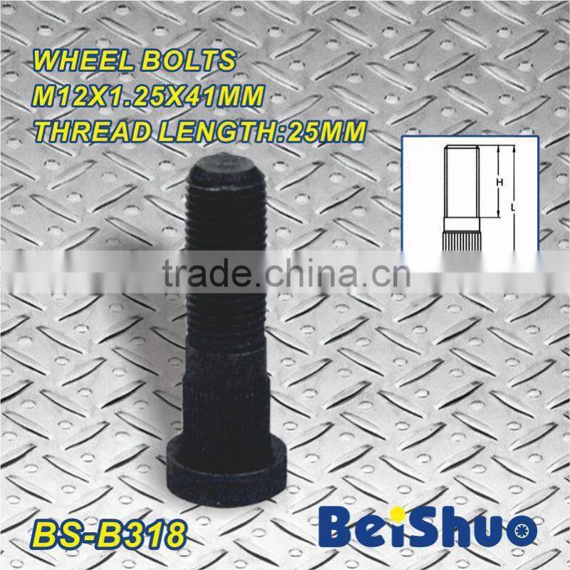 BS-B318,M12x1.25x41mm Knurled Wheel Stud Bolt