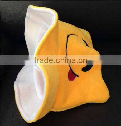 new design emoji bucket hat/plush emoji bucket hat/yellow emoji plush hat
