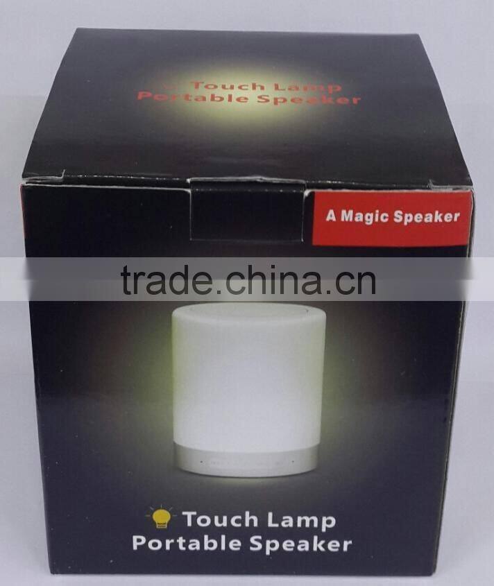 Wireless Bluetooth Speaker Hands-free Call Colorful Touch LED Light Lamp With TF Card Music Player Smart Speakers Subwoofer