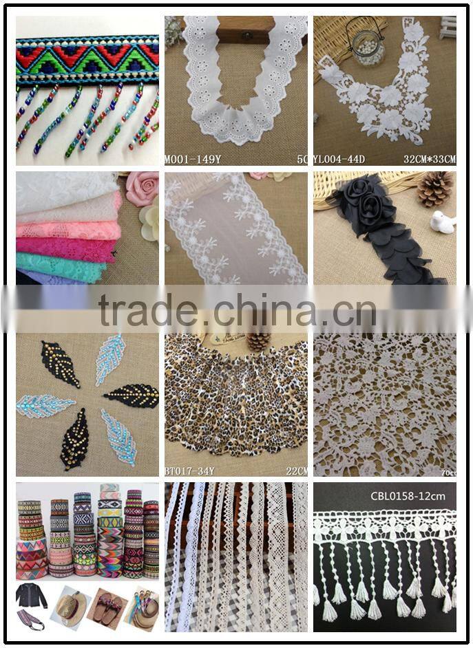 Double Sizde 1.14" Facotry Wholesale Cheap Crochet Natural White 100% Korean Lace Fabric for Graments Accessory