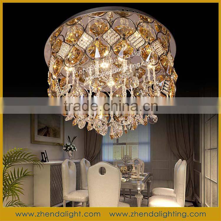Modern round crystal light home chandelier pendant lamp for hotel lobby
