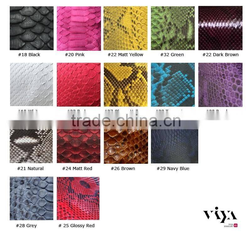 C Shape Python Leather Bracelet Stainless Steel High End Zircon Stone Crystal Red Black Leather Gold Plated Clasp Bangle