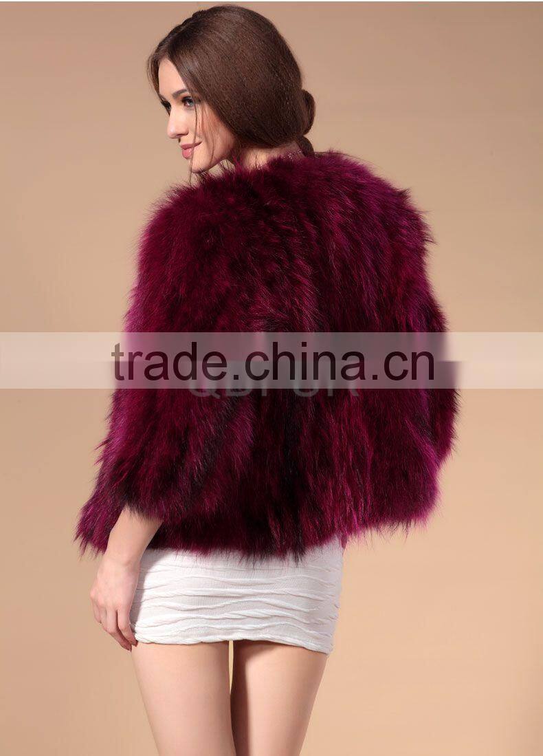 QD29363 4 Colour Korea Style Raccoon Fur Jacket From China