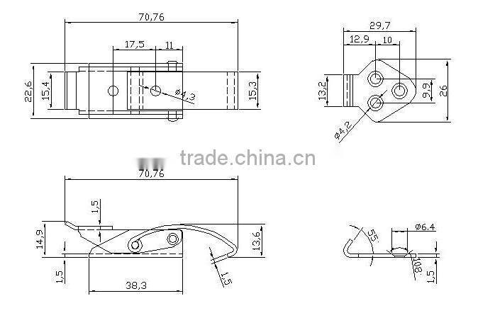 Heavy Duty Suitcase Case Toy Box Door Latch Types