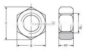 din 934 white zinc plated hex nut ( DIN934)