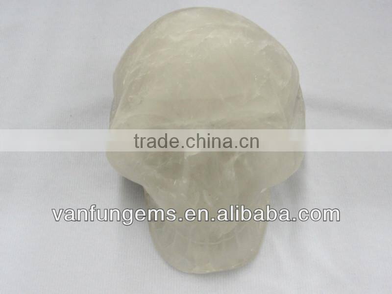 Wholesale Gemstone Smoky Quart Skull Carving Skull