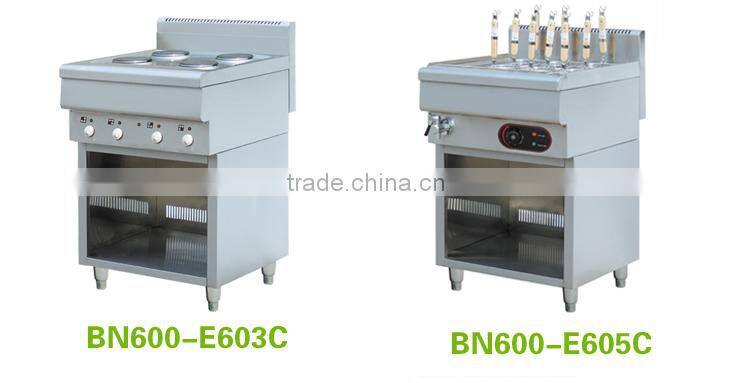 stainless steel table top electric bain marie food warmer with cabinet frame BN600-E607C
