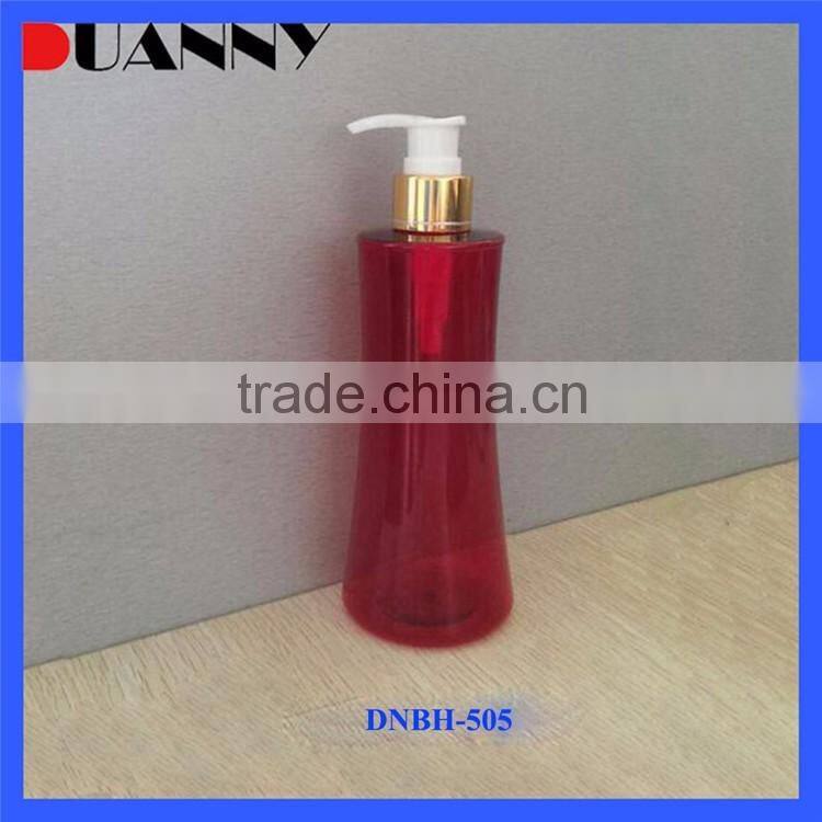 Best Selling Luxury Red Color Plastic Made 150Ml Lotion Pump Hotel Shampoo Bottle