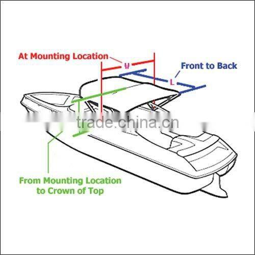 UV Protector Pontoon boat accessories with rear support poles