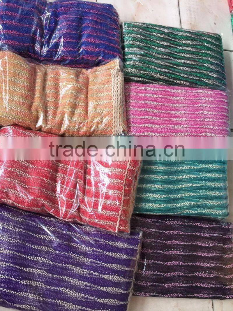 2016 latest design african french lace fabric tulle lace high quality 5 yards on sale for Garment