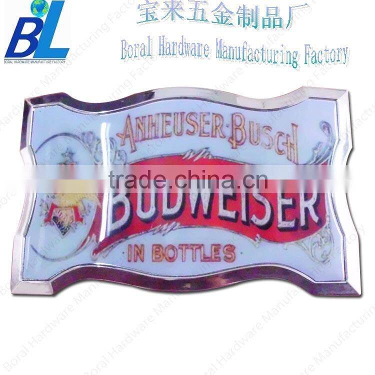 Fancy color filled metal sticker domed belt buckles