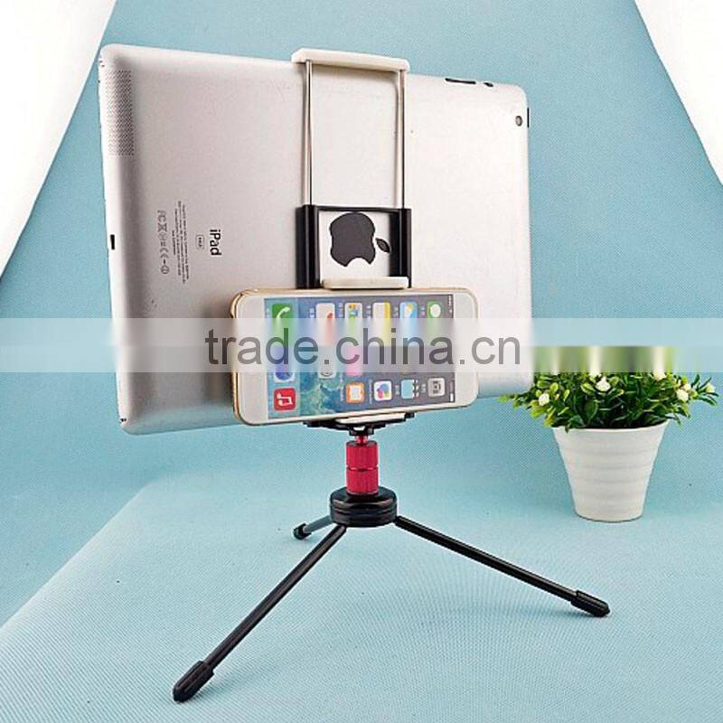 2 in 1 Double Side Universal Phone Tablet Tripod Stands Clip Mount Cradle for iPhone 6s 6 plus Samsung S6 Edge iPad mini air 2 4