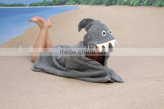 100%cotton hooded children towelling poncho beach towel