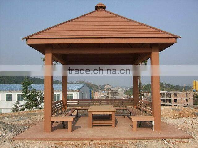 wooden prefabricated gazebo pavilion with eco-friendly wood plastic composite material