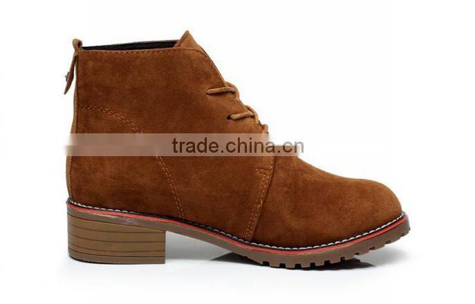 2016 fashion flat leather boot for ladies for woman made in China